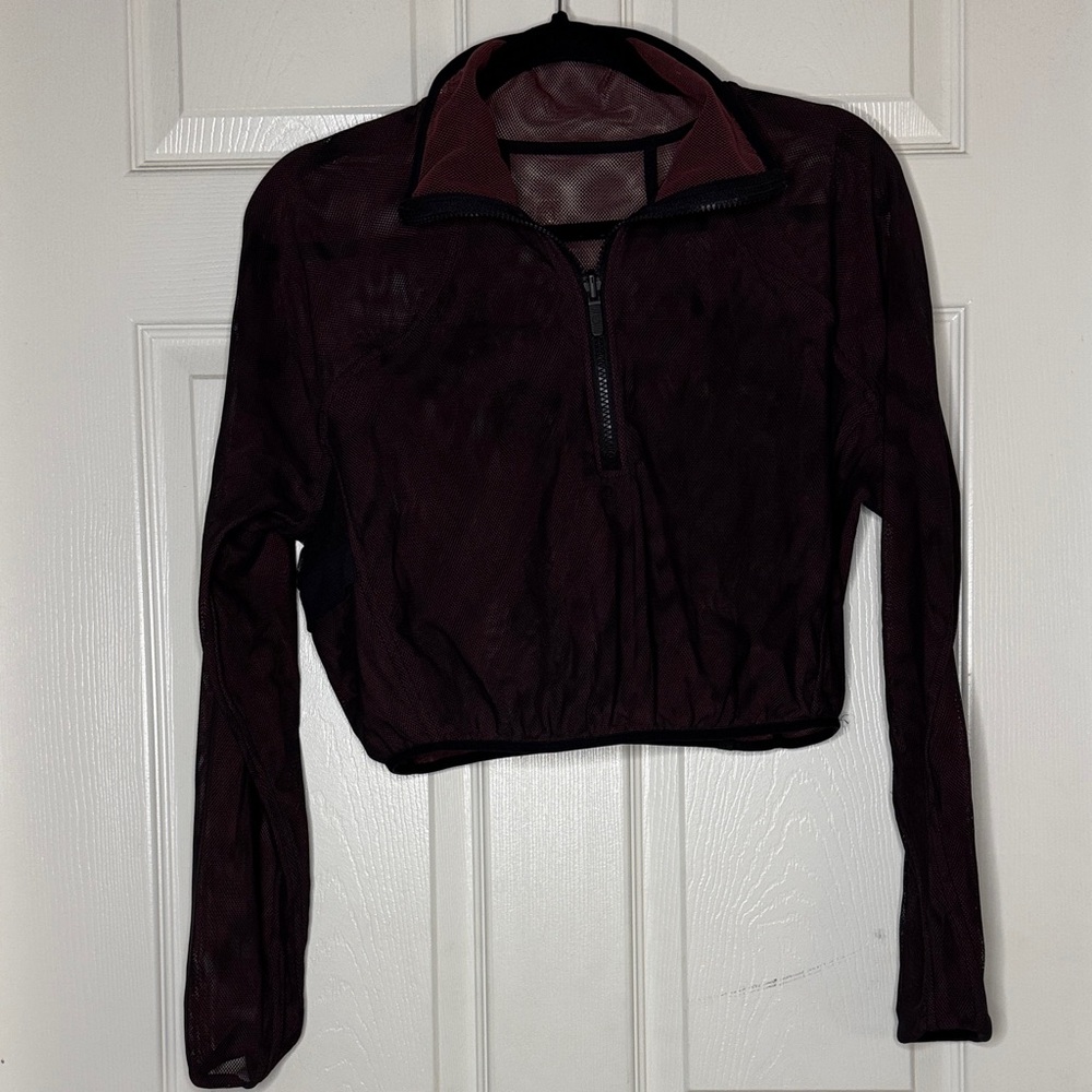 lululemon athletica Wine Long Sleeve Half-Zip Pullover